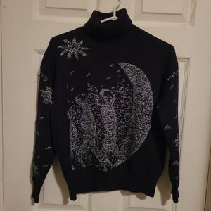 Dior Black Turtleneck with Silver Pattern